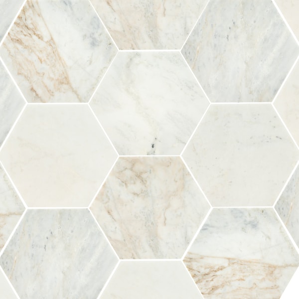 Msi Arabescato Venato 8 W x 9 Hexagon Honed Marble Floor And Wall Tile, 24PK ZOR-NS-0104 - main